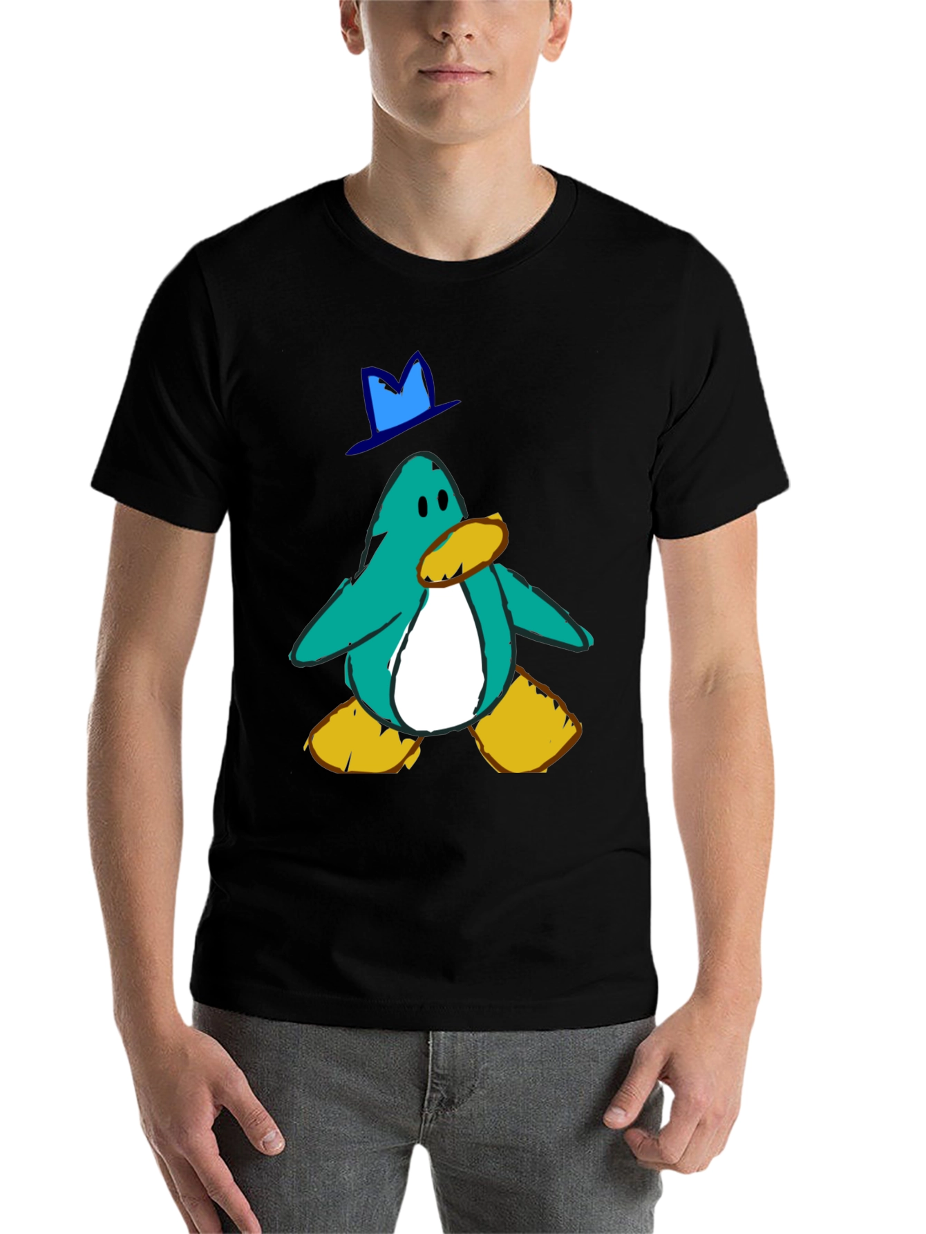 Black Penguin T-Shirt - Cartoon Perry the Platypus view 7