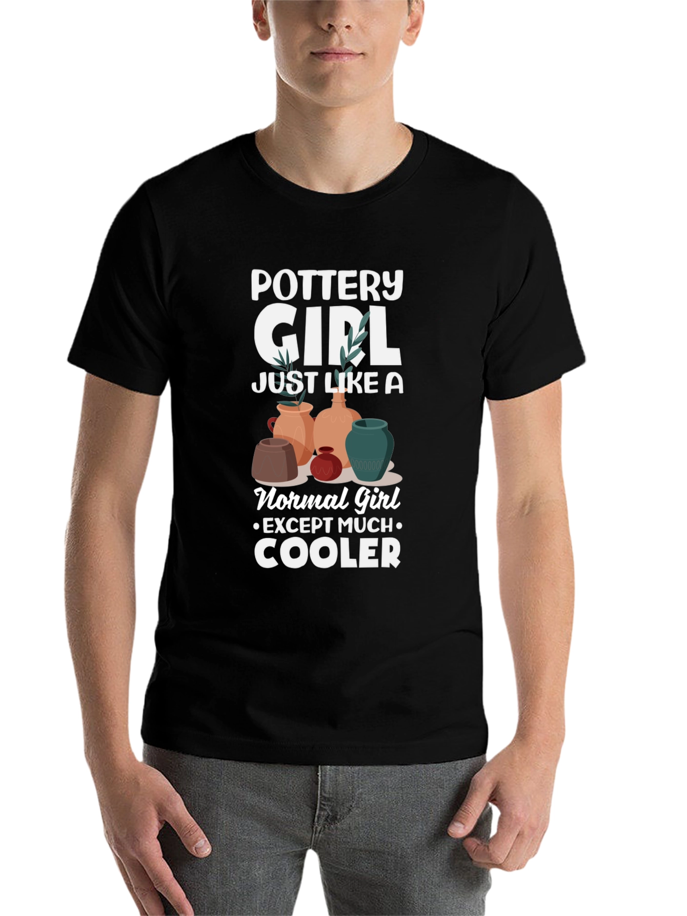 Black Pottery Girl T-Shirt - Cool & Unique Design view 7