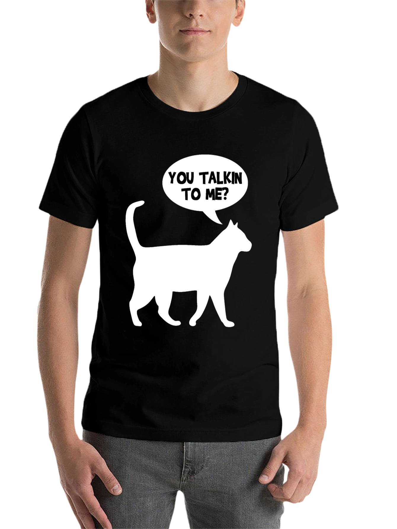 Black You Talkin' to Me? Cat T-Shirt view 7
