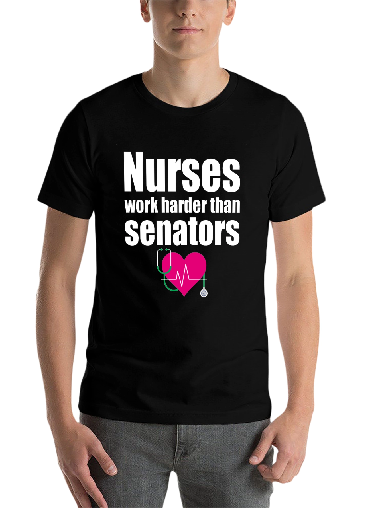 Black Nurses Work Harder Tee - Medical Hero T-Shirt view 7