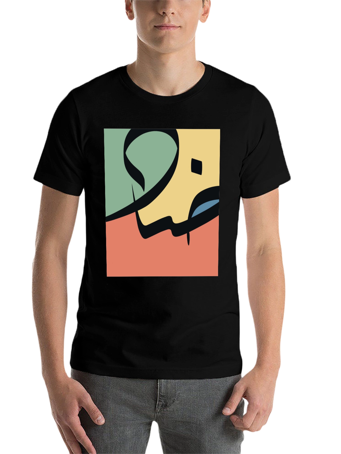 Black Abstract Arabic Calligraphy Design Tee view 7