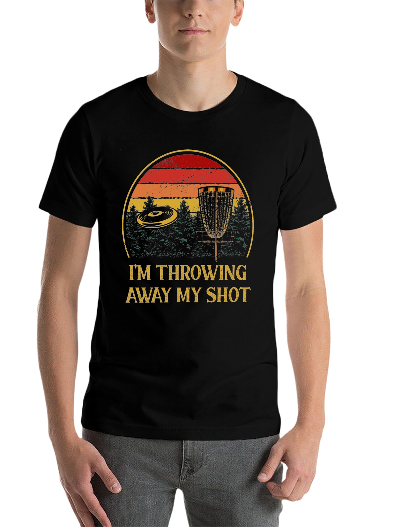 Black I'm Throwing Away My Shot Disc Golf T-Shirt view 7