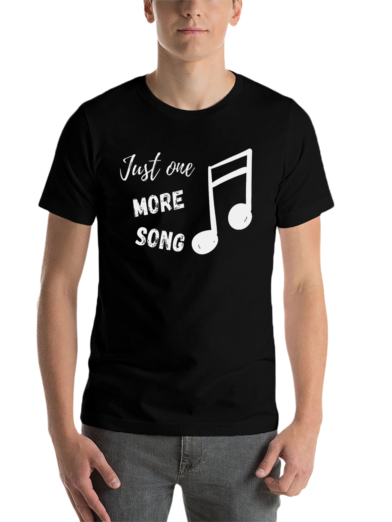 Black Just One More Song Black T-Shirt Music Lover view 7