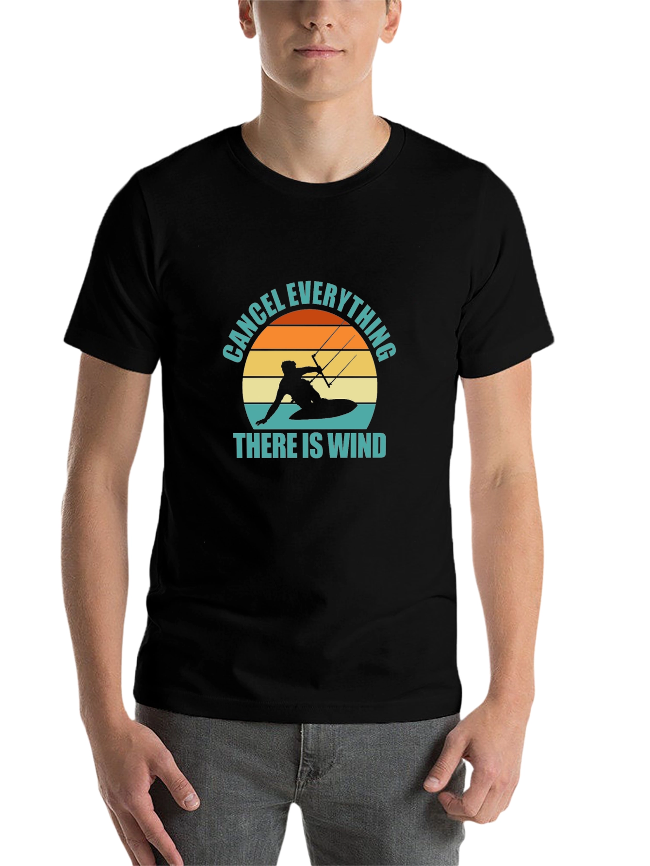 Black Cancel Everything Wind T-Shirt view 7