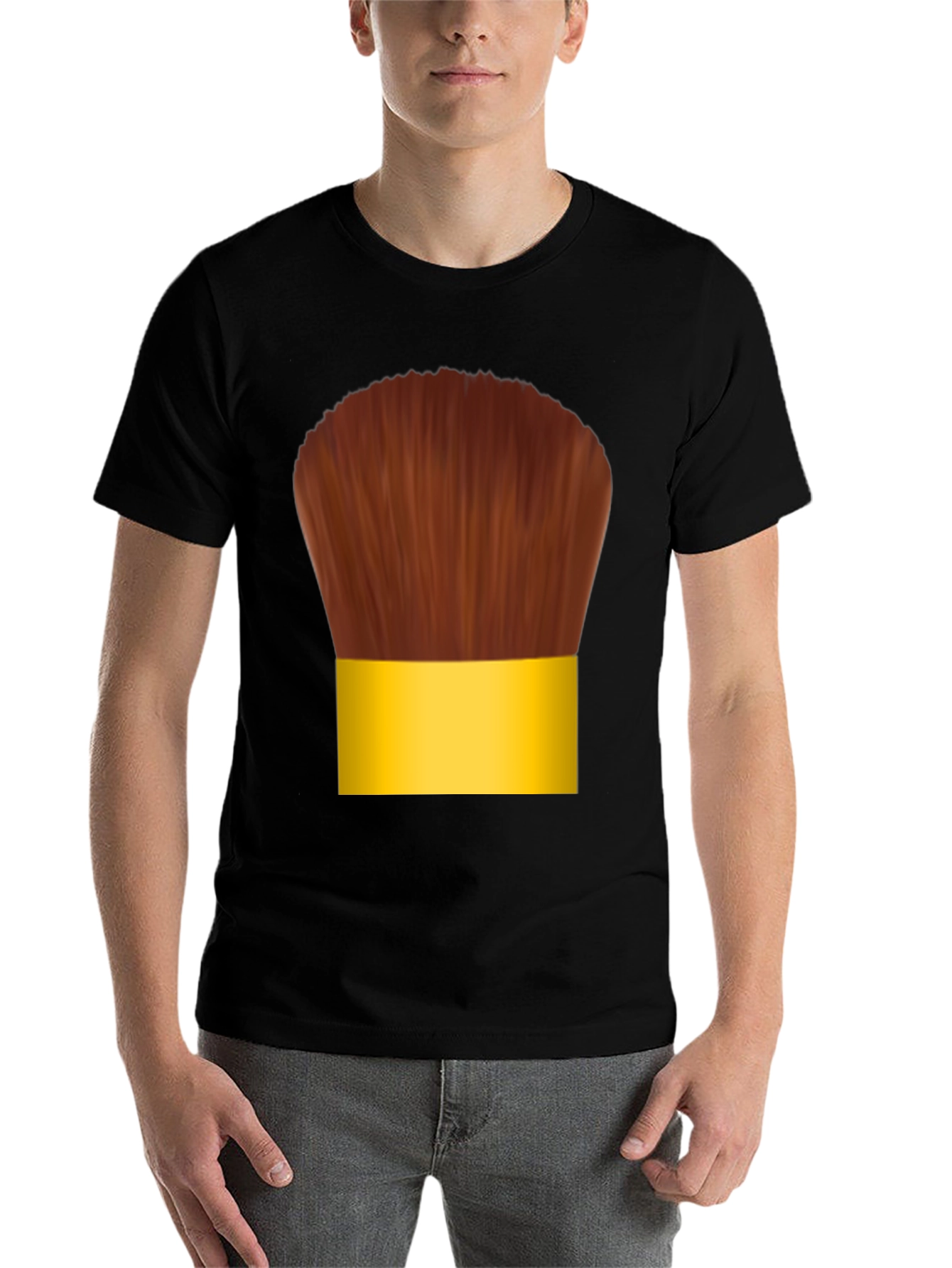 Black Makeup Brush Graphic Tee - Fun Cosplay T-Shirt view 7