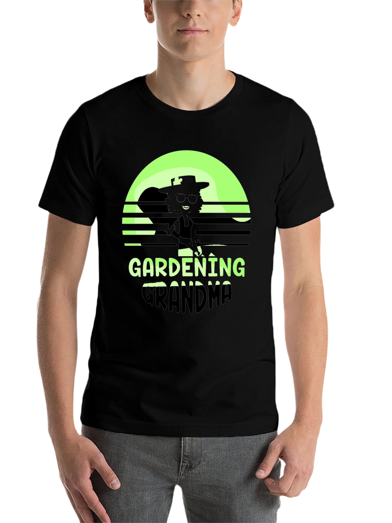 Black Gardening Grandma T-Shirt - Retro Style view 7