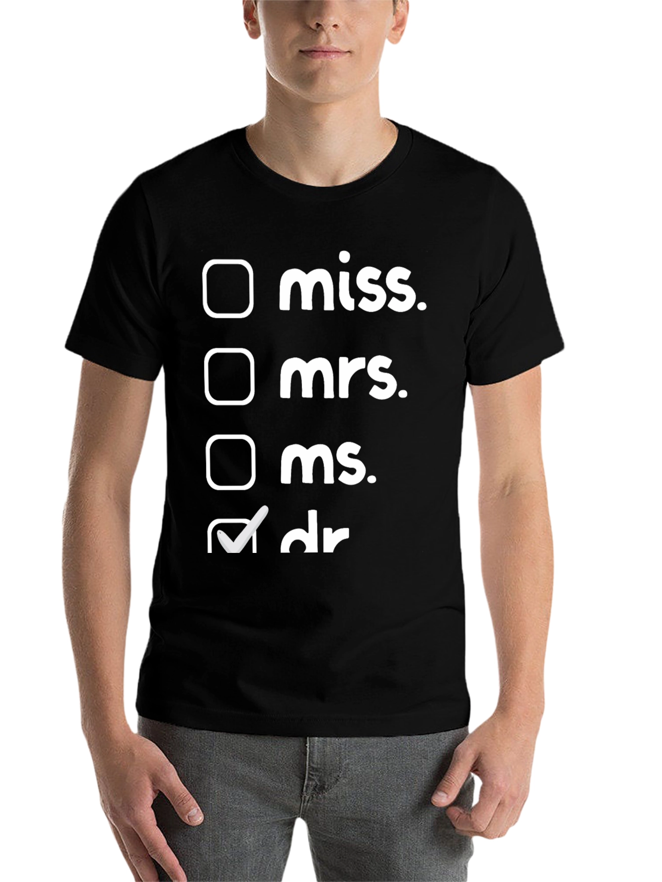 Black Doctor Title Checklist Funny T-Shirt view 7