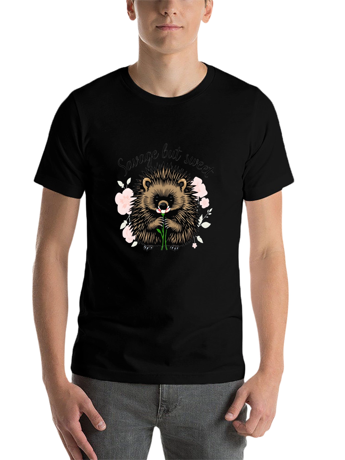 Black Savage But Sweet Hedgehog Graphic Tee view 7