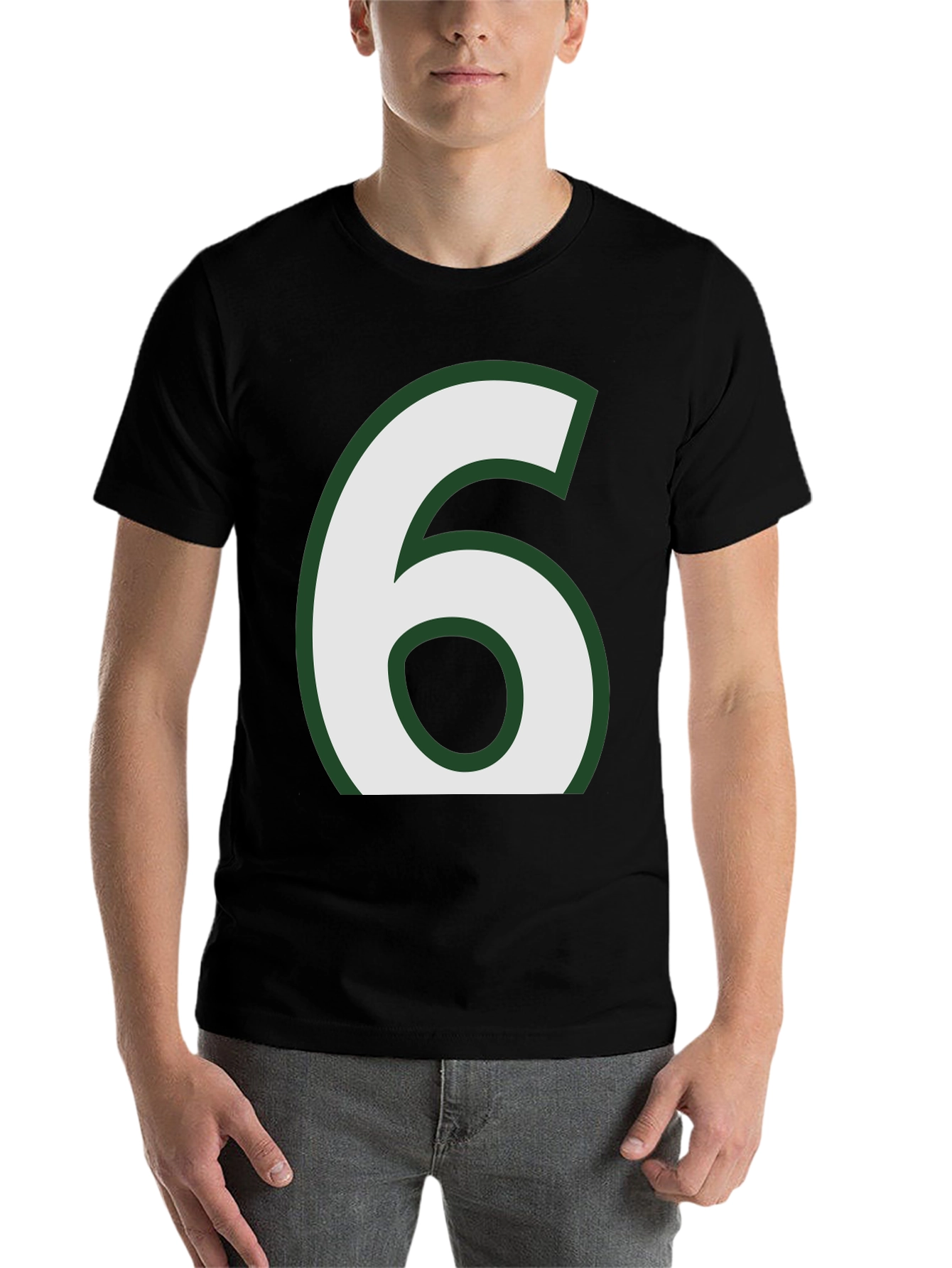 Black Number 6 Graphic Tee - Black Cotton Blend view 7