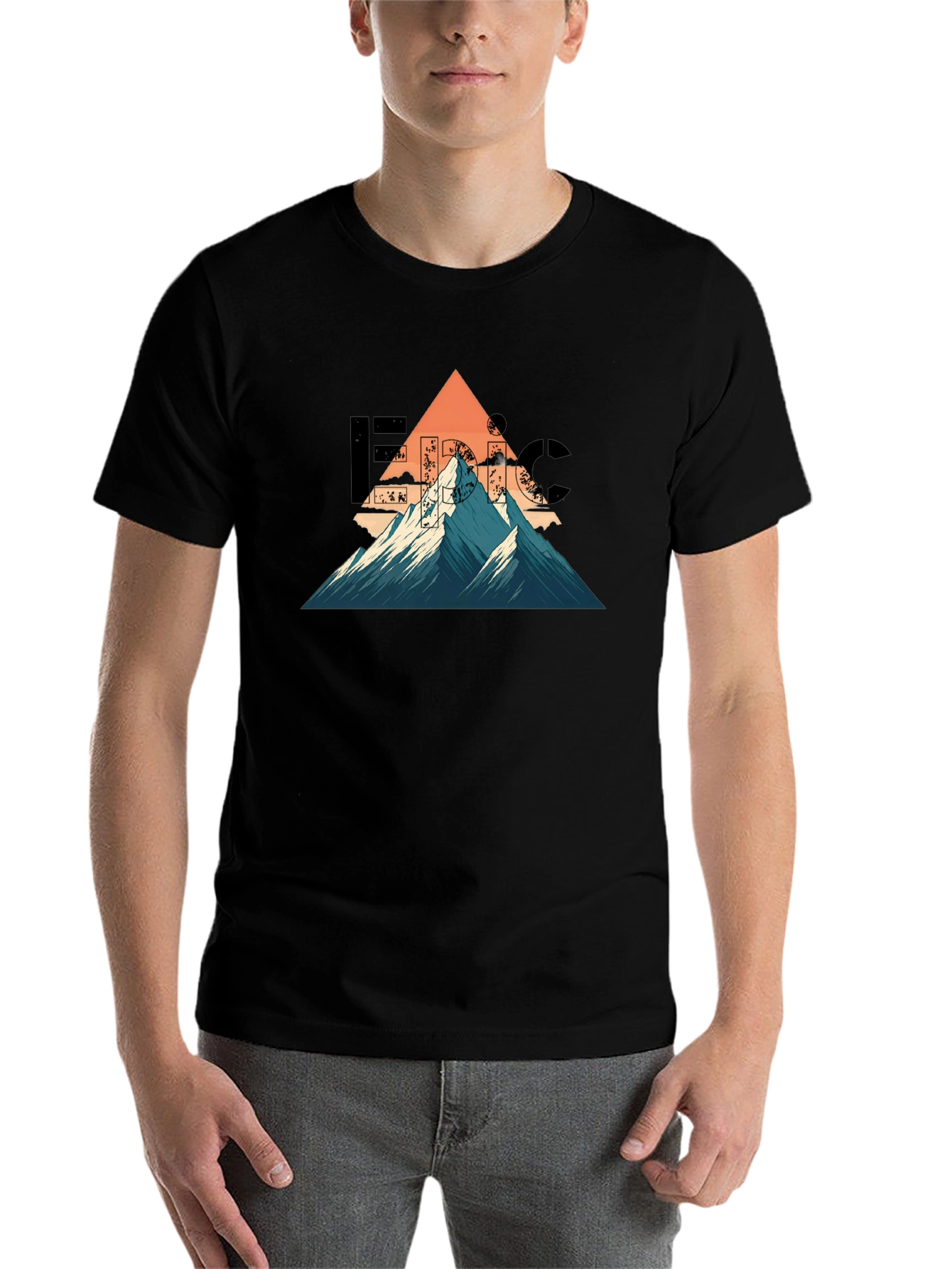 Black Epic Mountain Graphic T-Shirt - Adventure Ready view 7