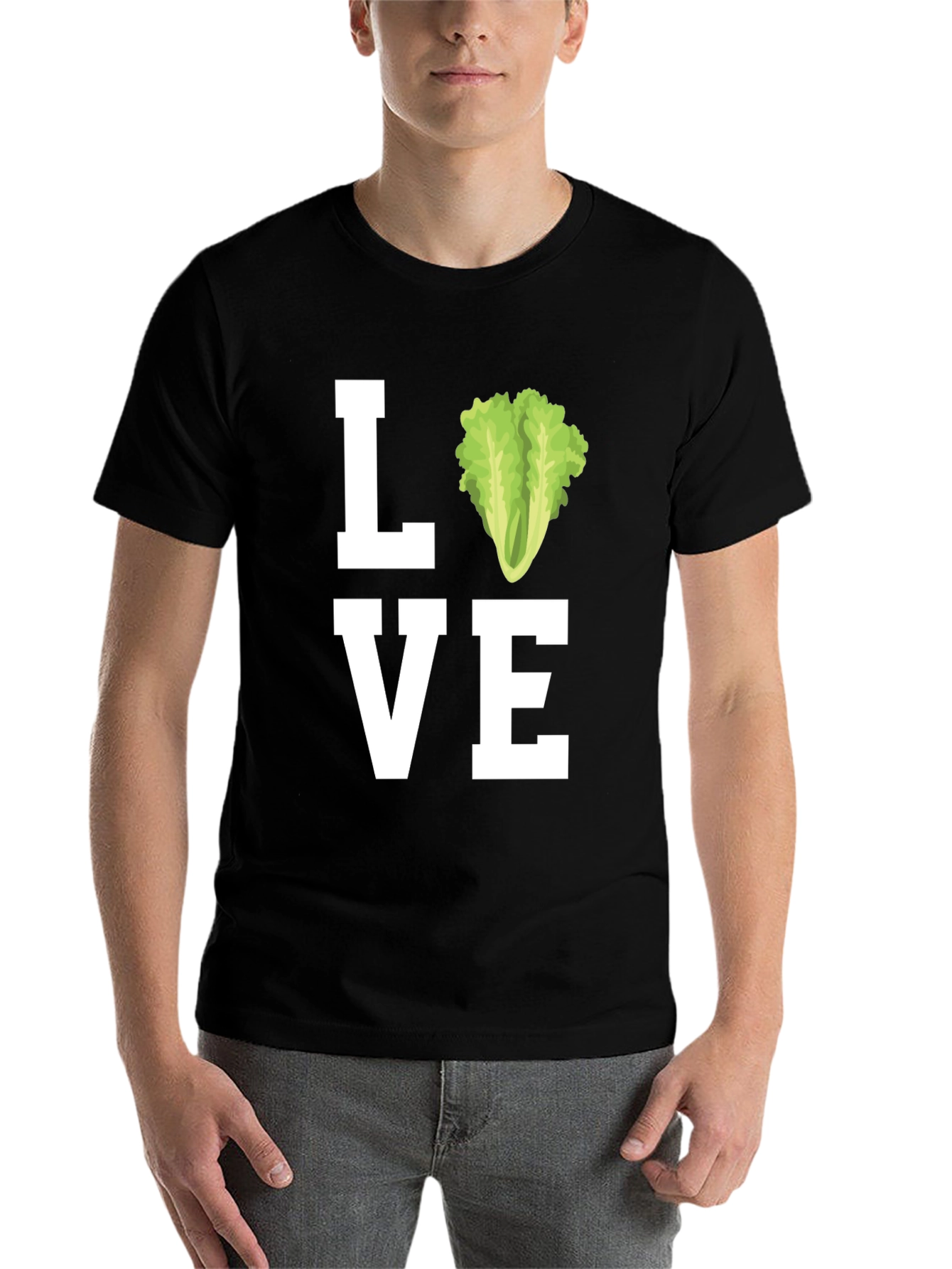 Black Love Lettuce T-Shirt - Funny Vegetarian Tee view 7