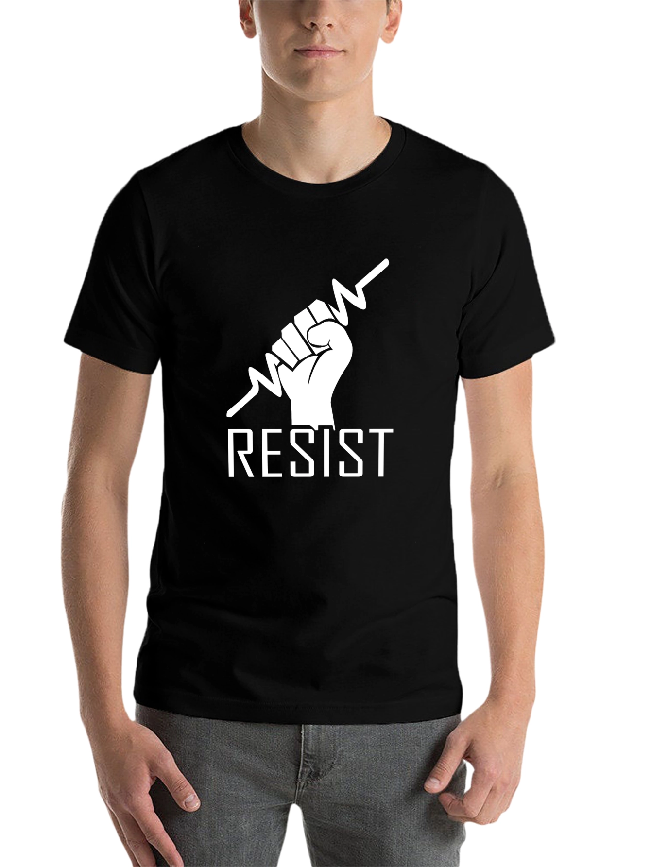 Black Resist Graphic Tee - Bold Statement Shirt view 7