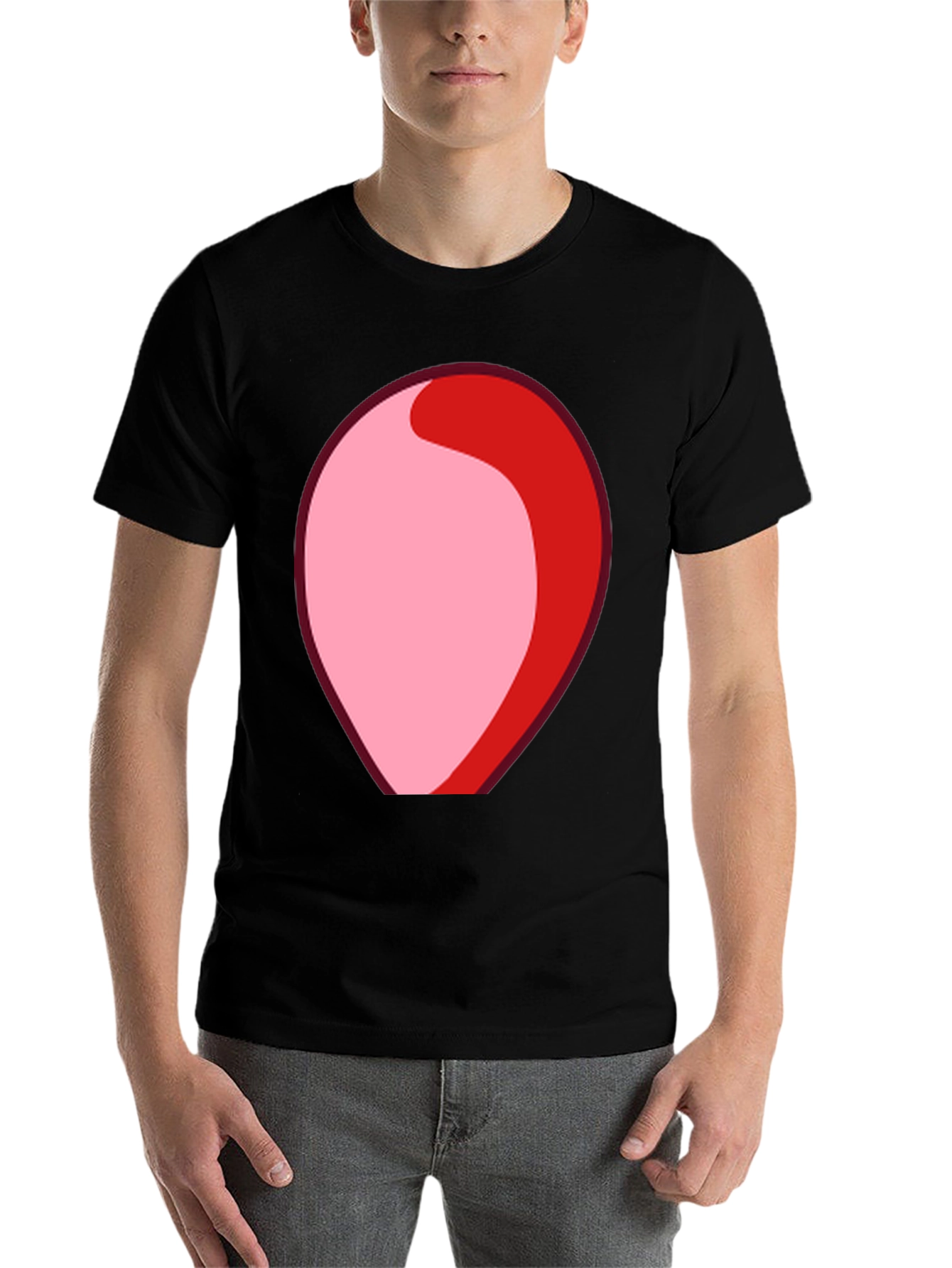 Black Red & Pink Abstract Graphic T-Shirt view 7