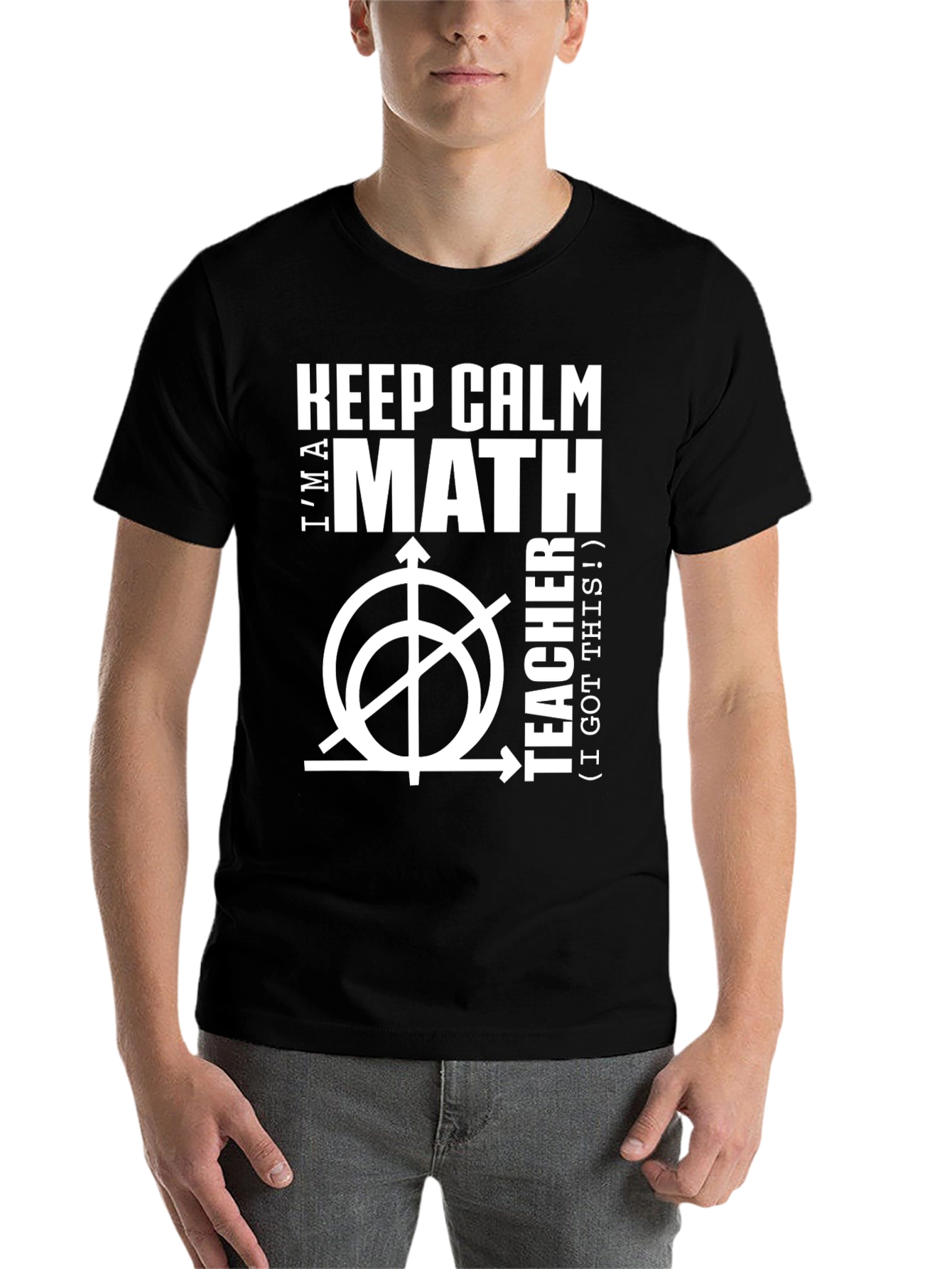 Black Keep Calm I'm A Math Teacher T-Shirt view 7