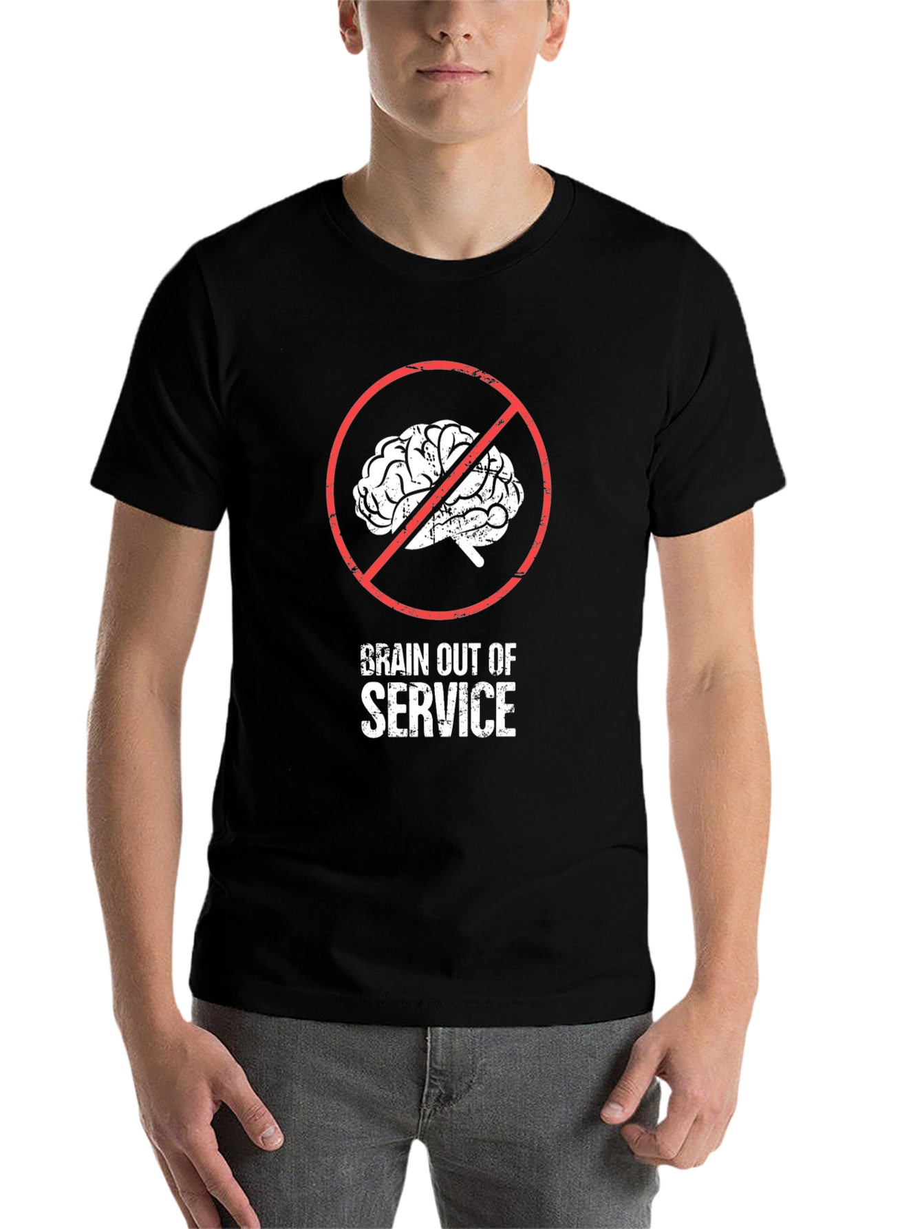 Black Brain Out of Service T-Shirt view 7
