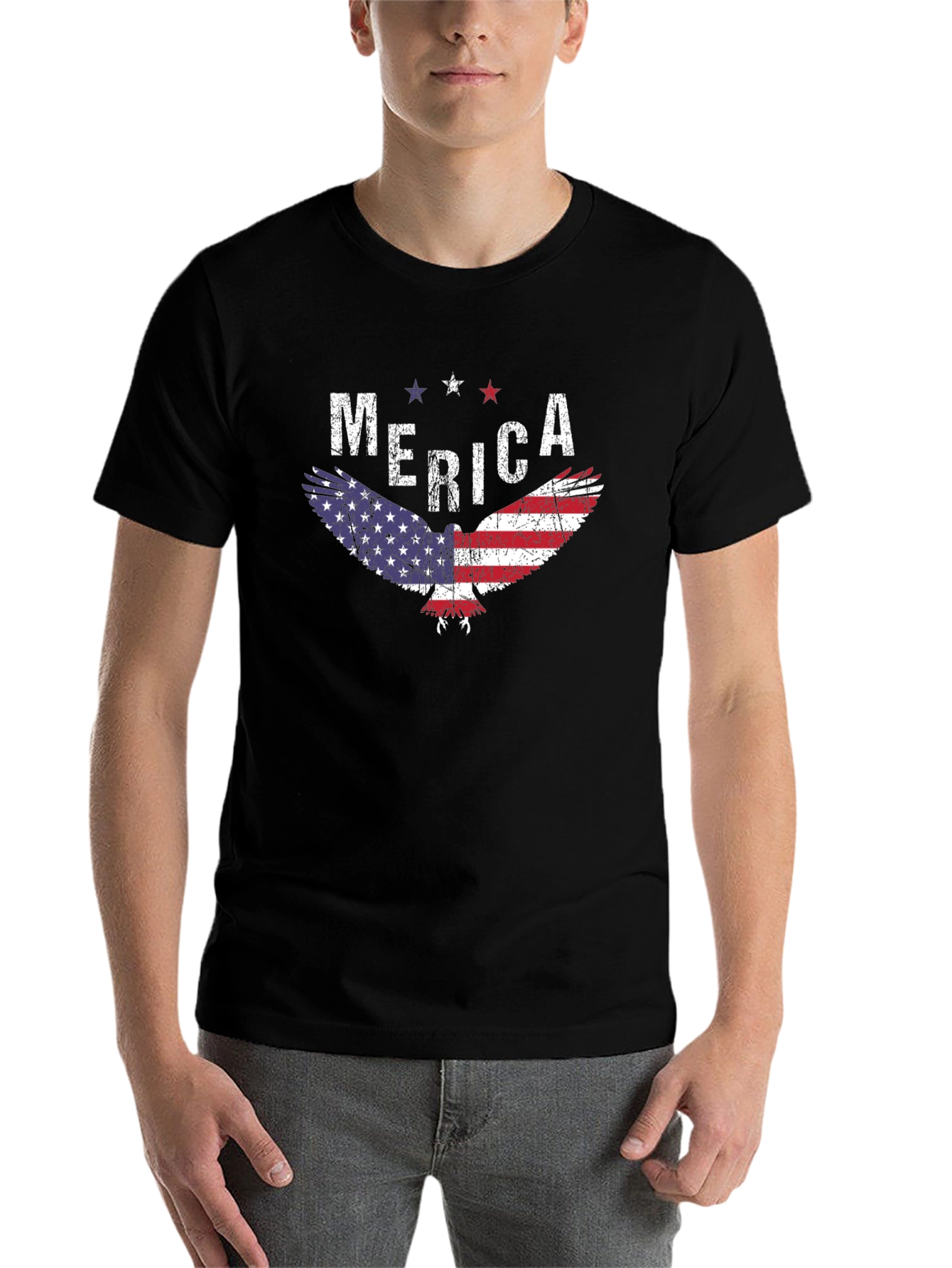 Black Patriotic Eagle 'Merica Graphic Tee view 7