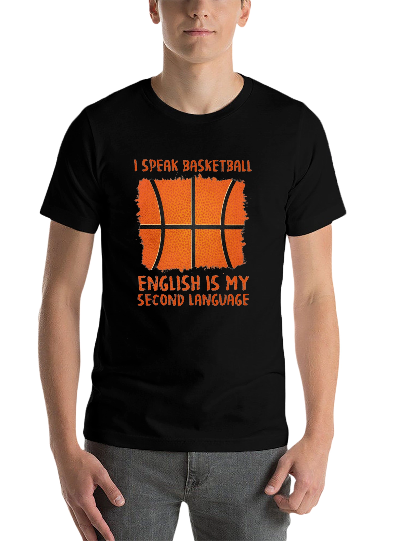 Black Basketball Second Language Graphic T-Shirt view 7