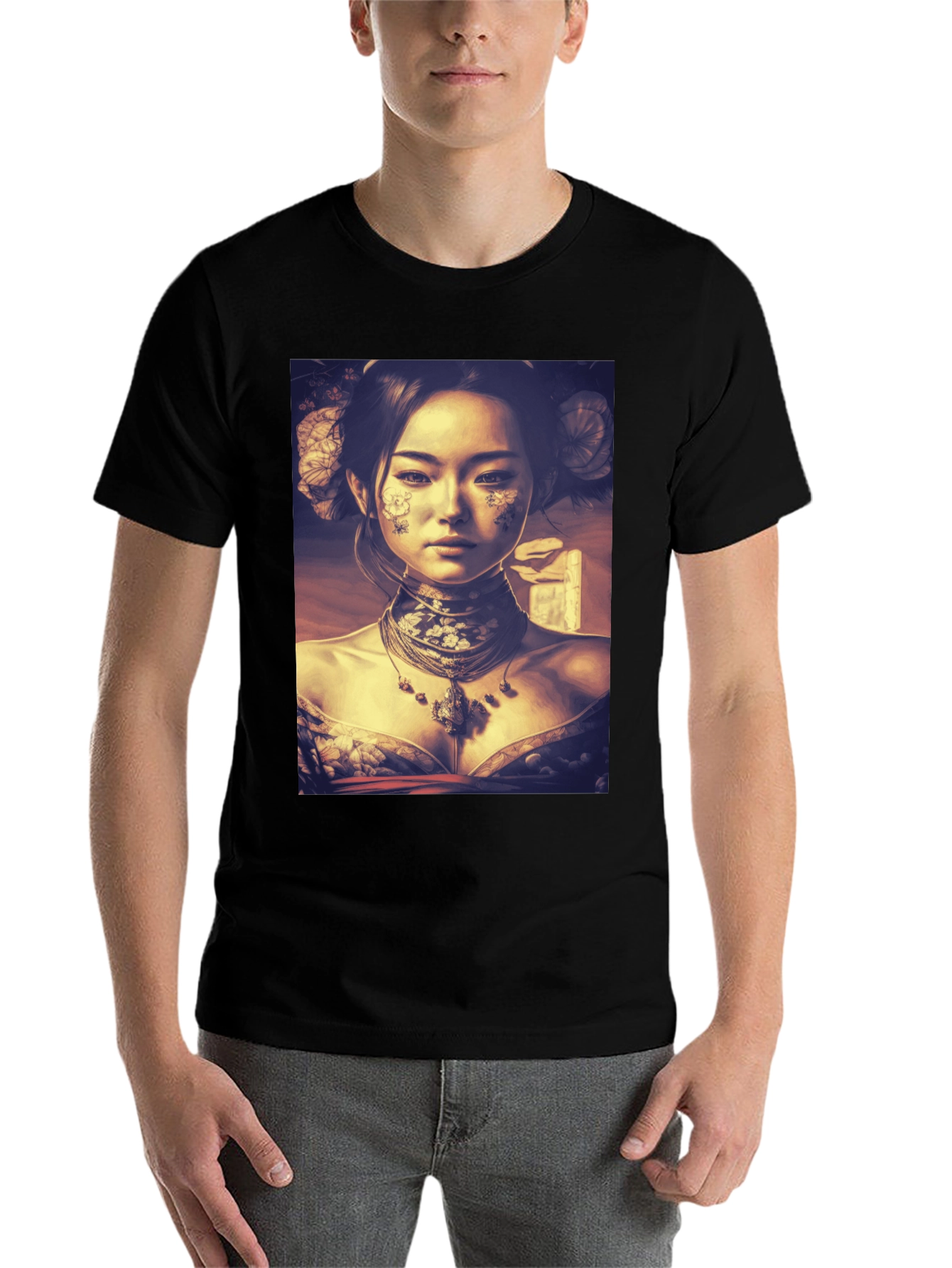 Black Asian Art Black T-Shirt view 7