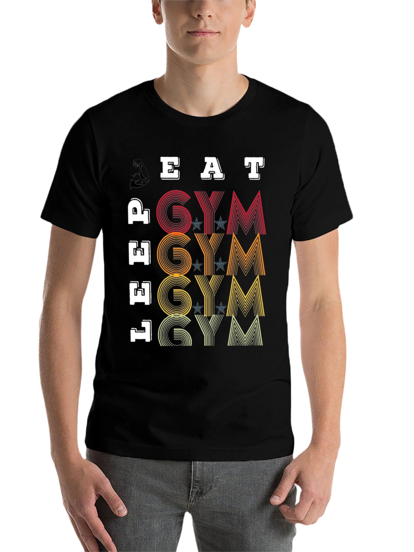 Black Eat, Lift, Gym T-Shirt - Fitness Motivation Tee view 7