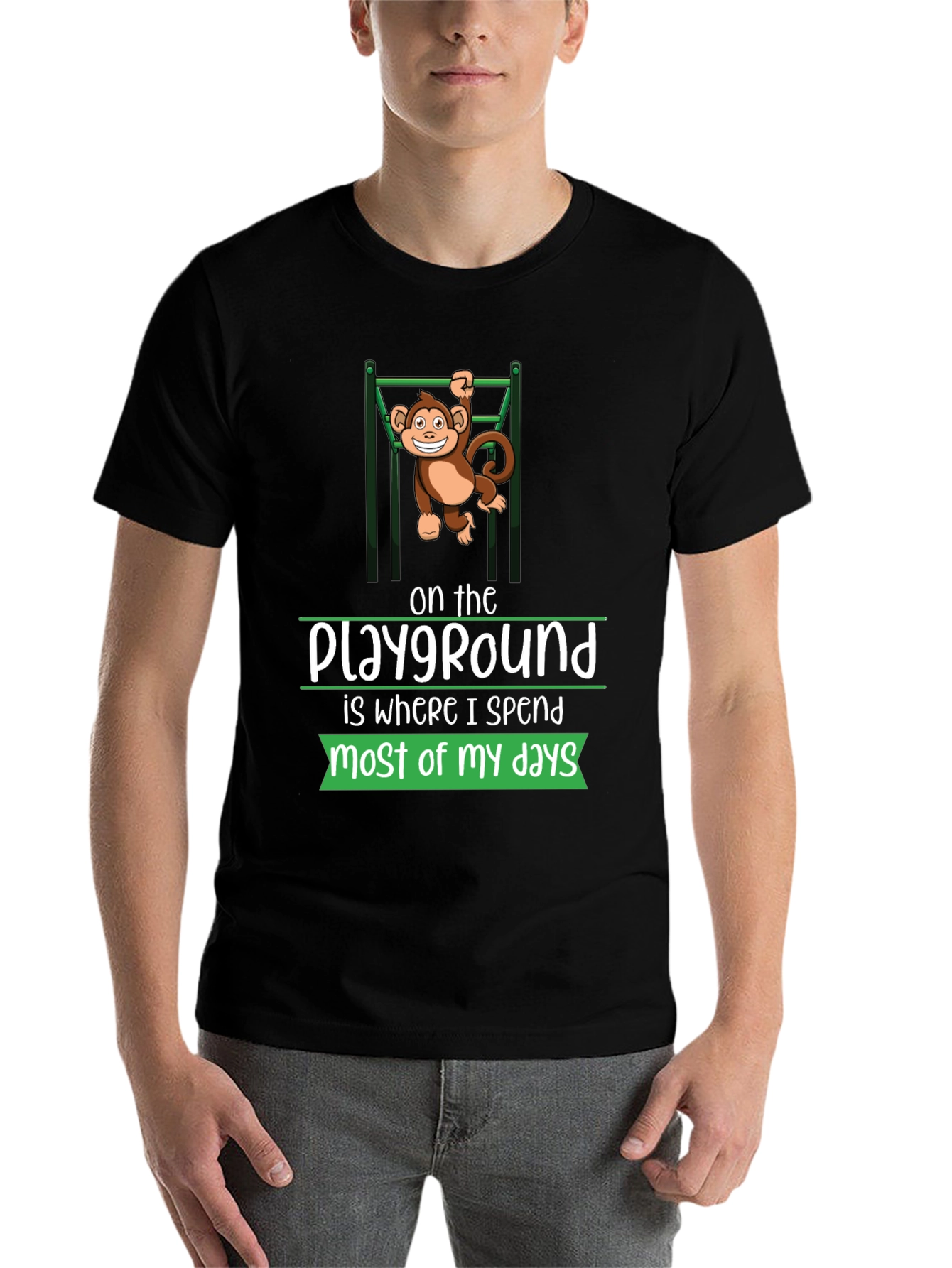 Black Playground Monkey Tee - Comfortable Graphic T-Shirt view 7