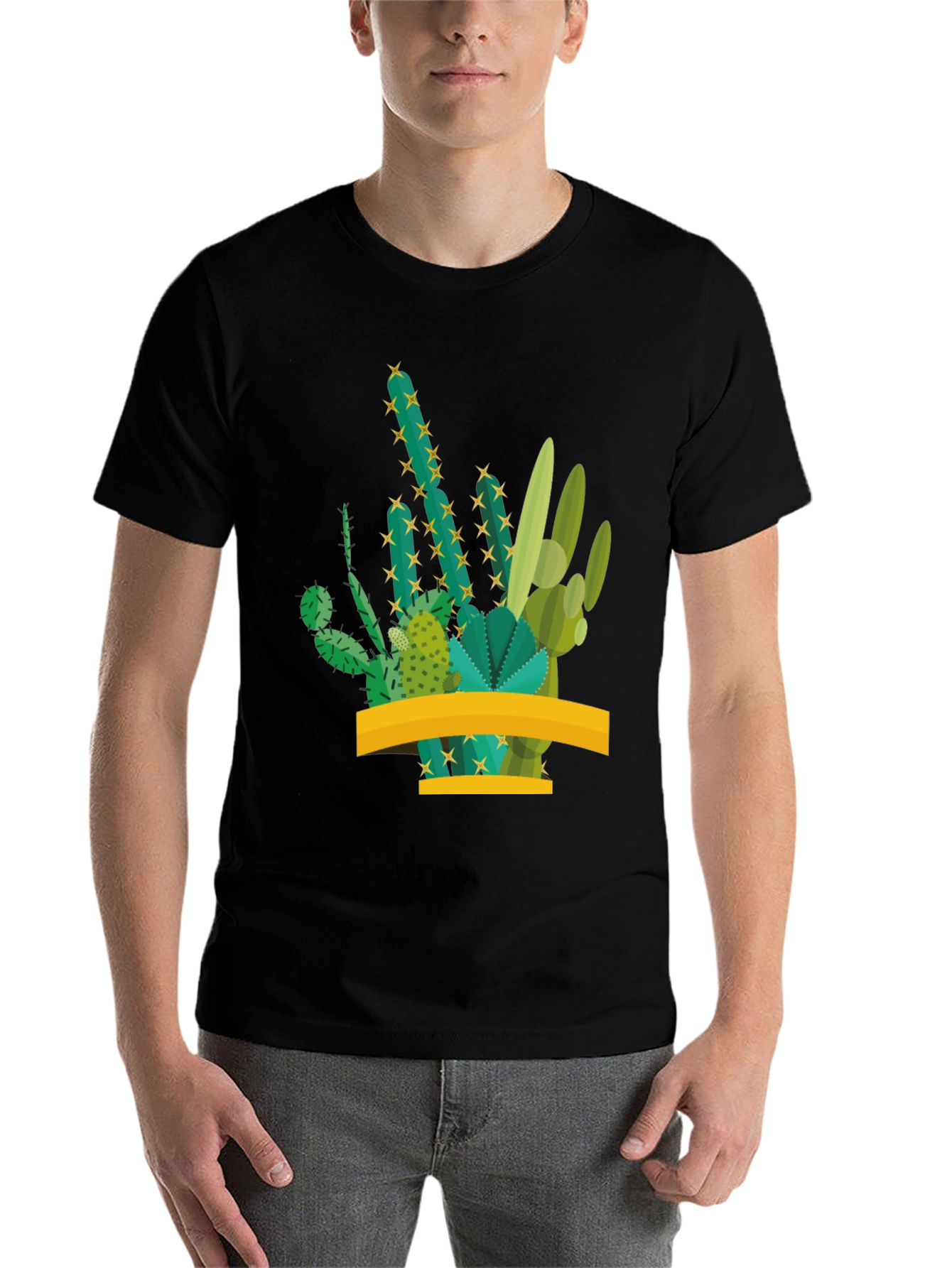 Black Cactus Graphic Tee - Trendy Desert Style view 7