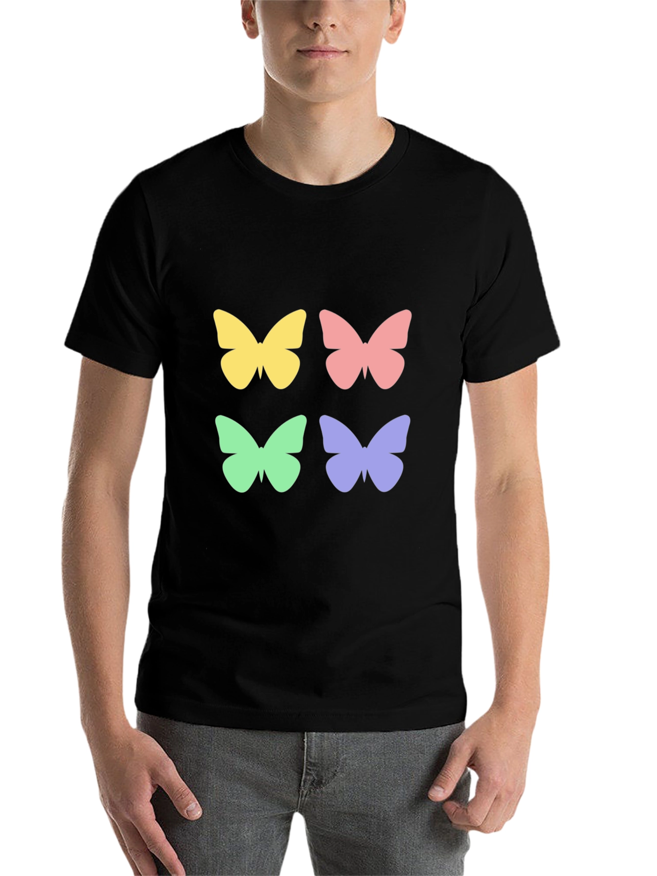 Black Butterfly Graphic Tee - Stylish Casual Wear view 7