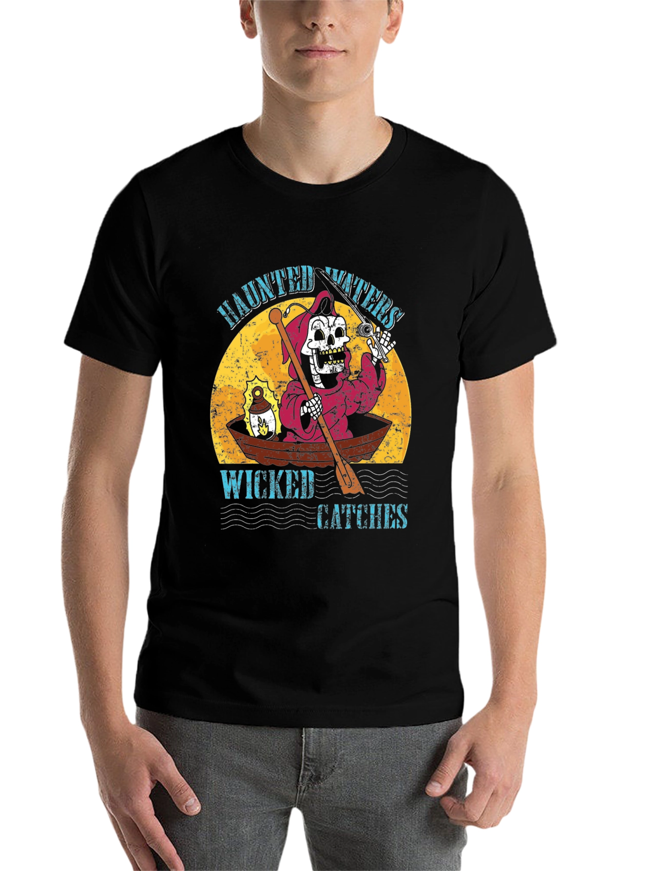 Black Haunted Waters Graphic T-Shirt view 7
