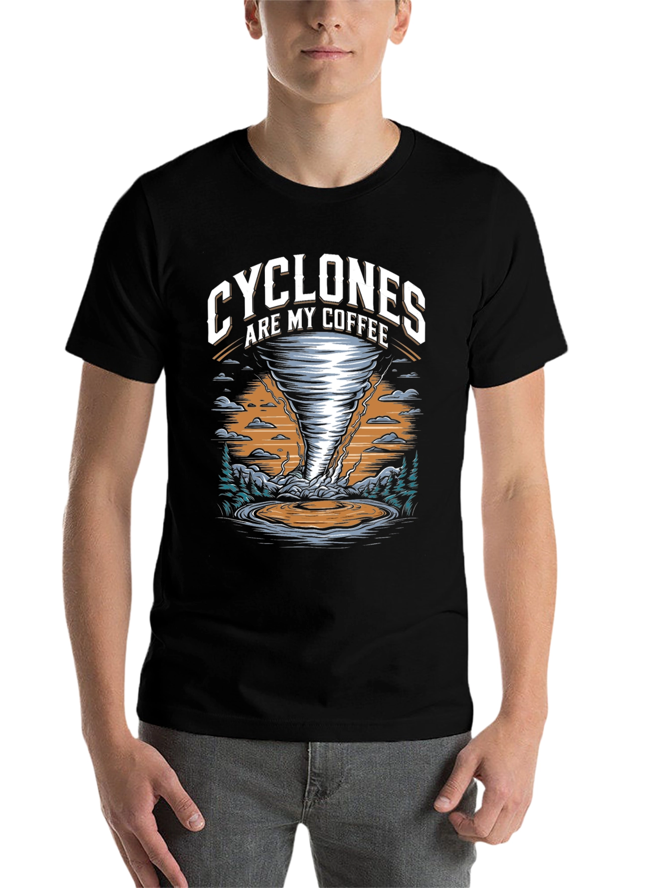 Black Cyclones Are My Coffee Graphic T-Shirt view 7