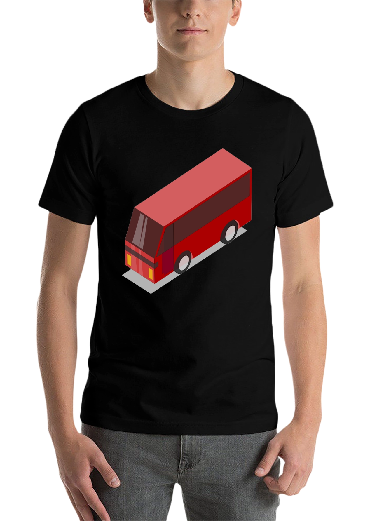 Geometric Bus Graphic Tee - Modern Style - 7