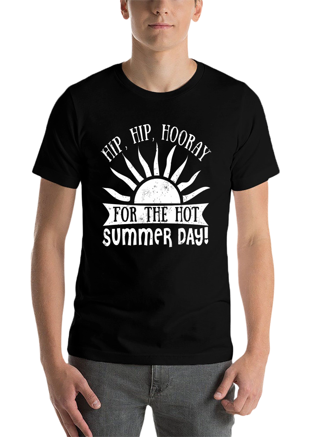 Black Hip, Hip, Hooray Summer Day T-Shirt view 7