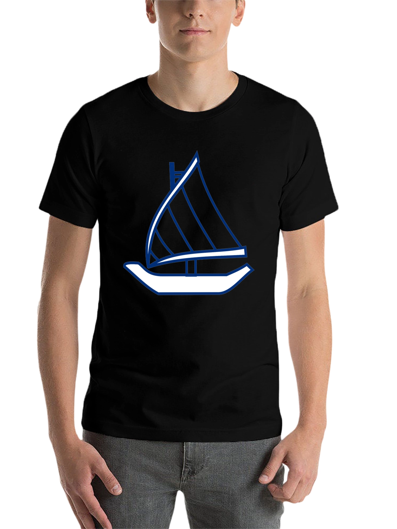 Black Sailboat Graphic Tee - Stylish Black T-Shirt view 7