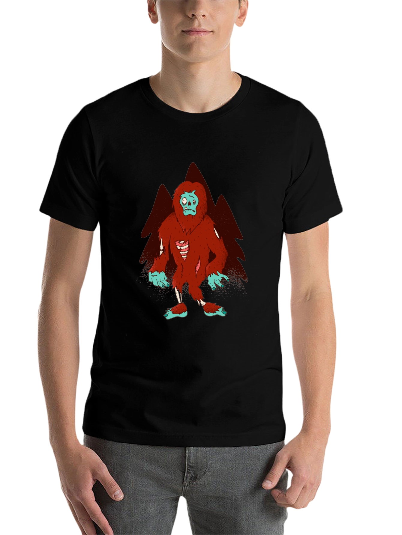 Black Zombie Bigfoot Graphic Tee view 7