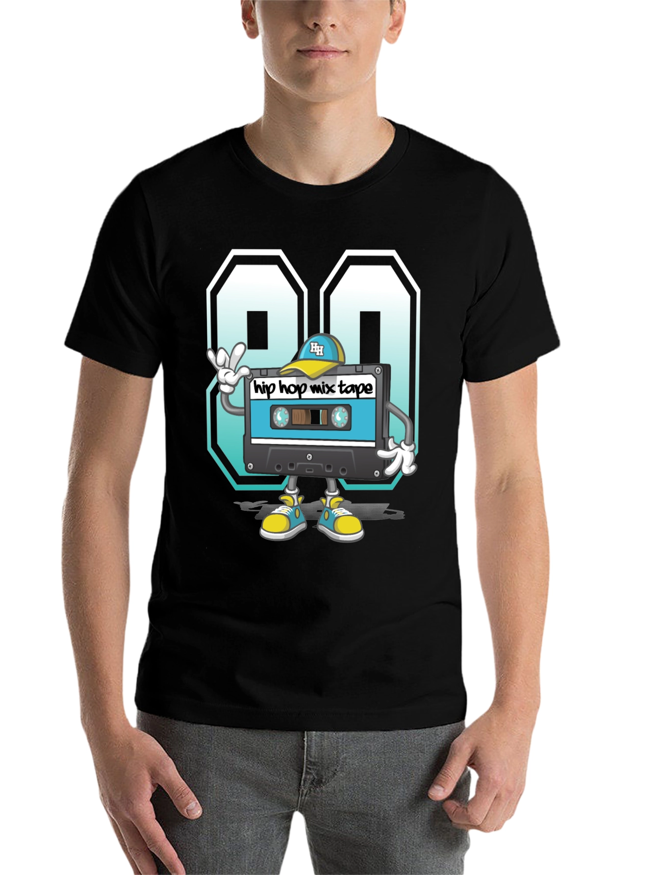 Black 90s Hip Hop Mix Tape Graphic Tee view 7