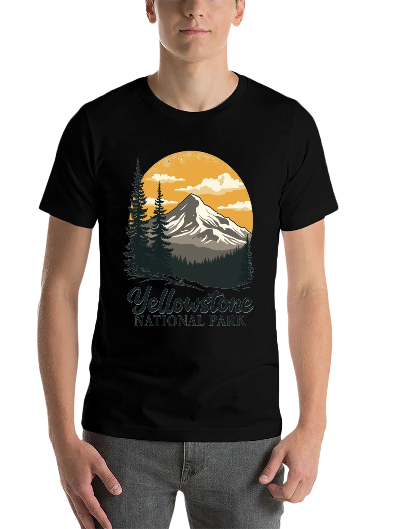 Black Yellowstone National Park Graphic T-Shirt view 7