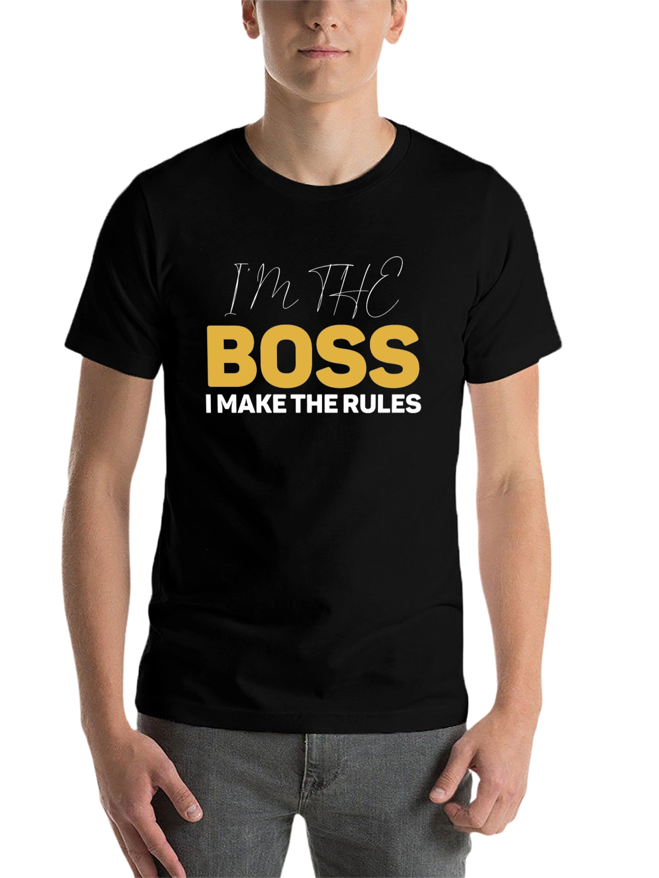 Black I'm The Boss T-Shirt view 7