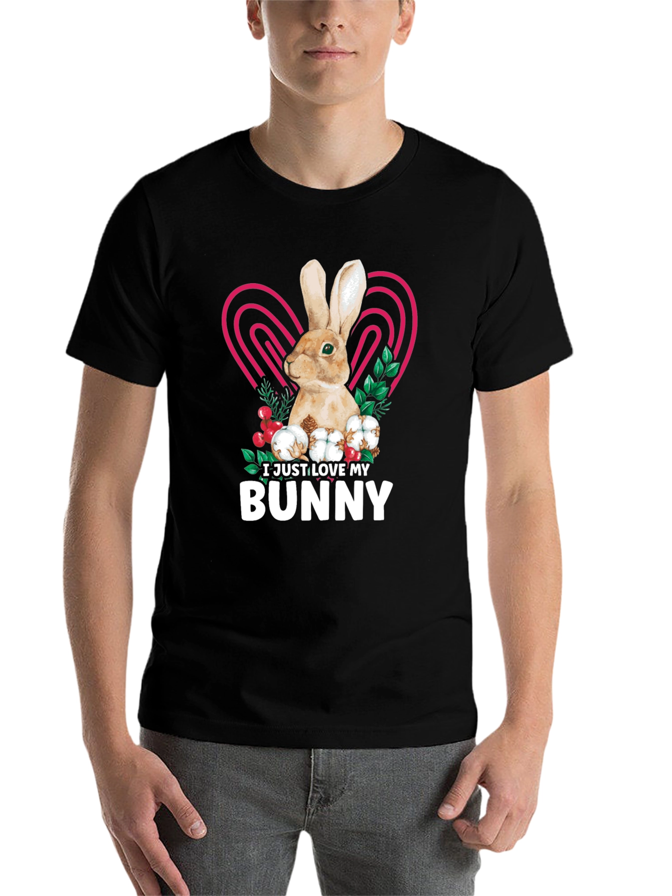 Black I Love My Bunny T-Shirt - Cute Rabbit Tee view 7