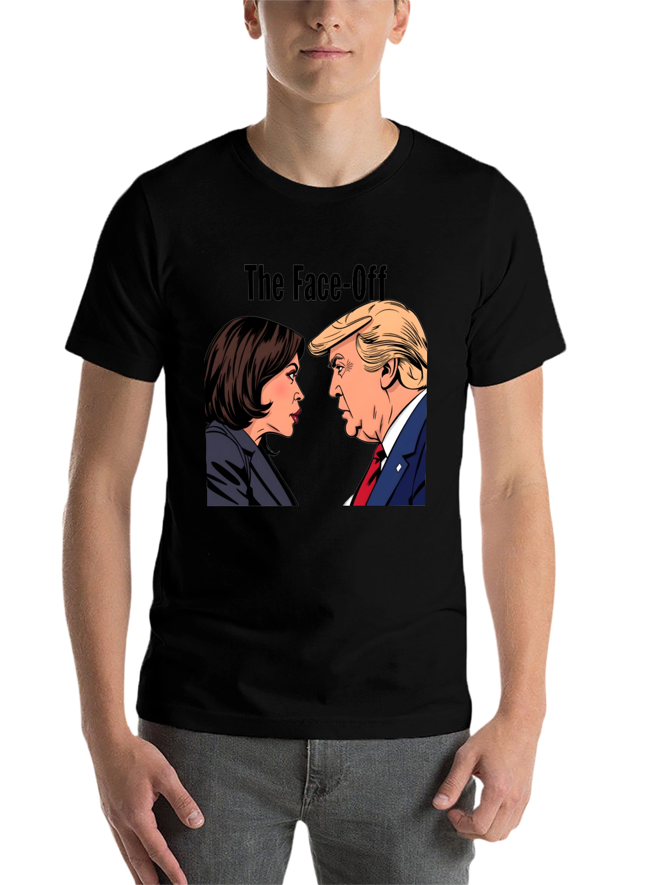 Black The Face-Off T-Shirt - Political Humor Tee view 7