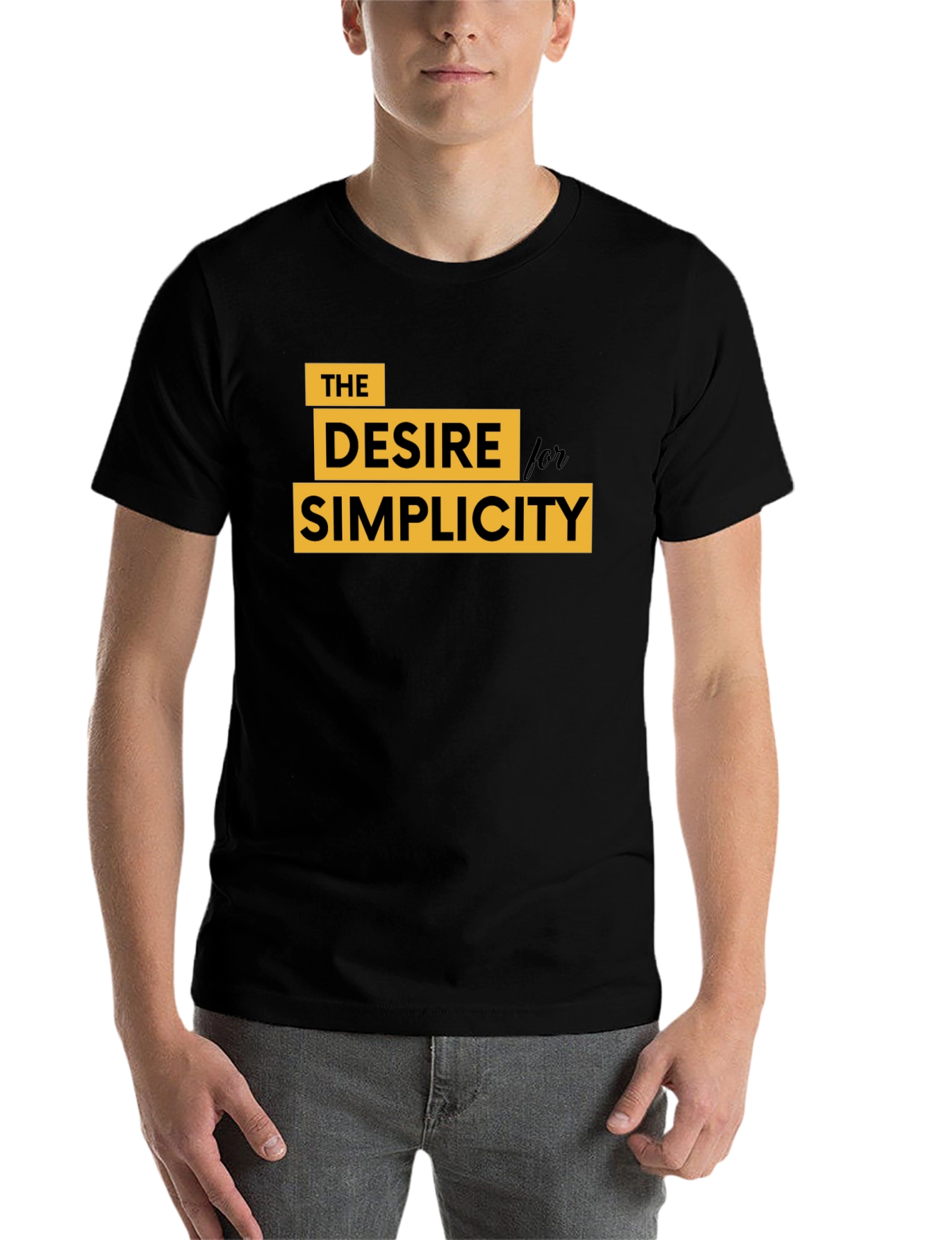 Black Desire for Simplicity Graphic Tee - Black view 7