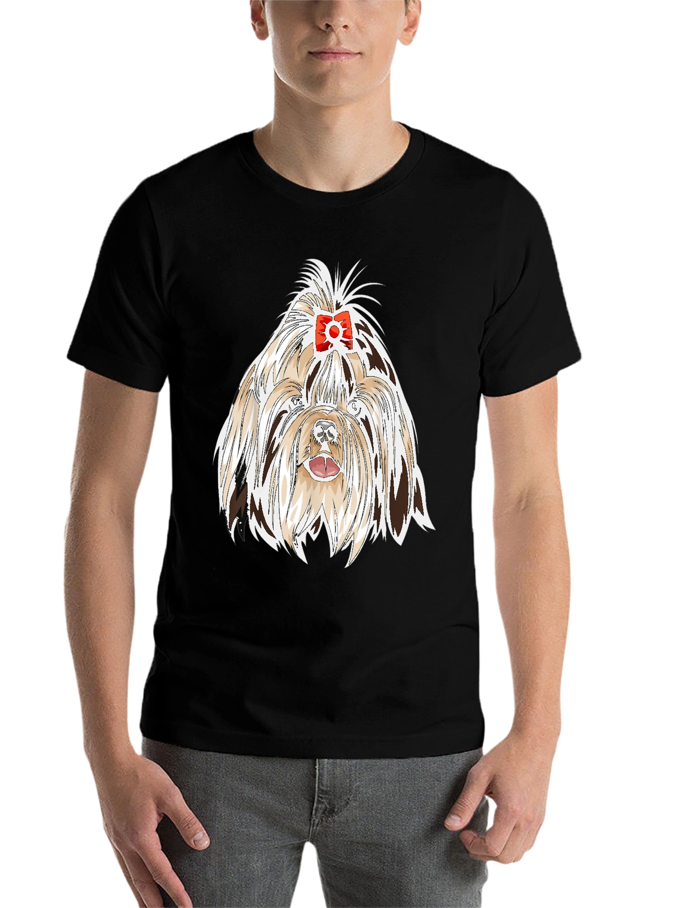 Black Dog Lover T-Shirt - Cute Shih Tzu Graphic Tee view 7