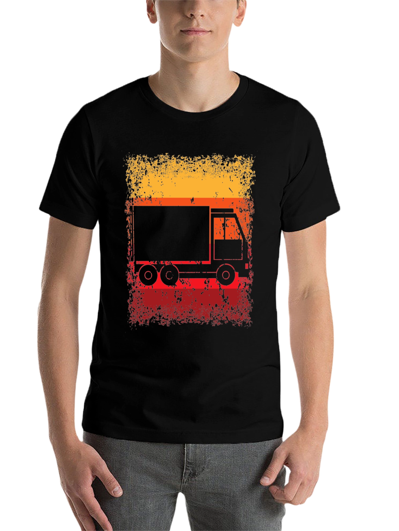 Black Retro Truck Graphic T-Shirt view 7