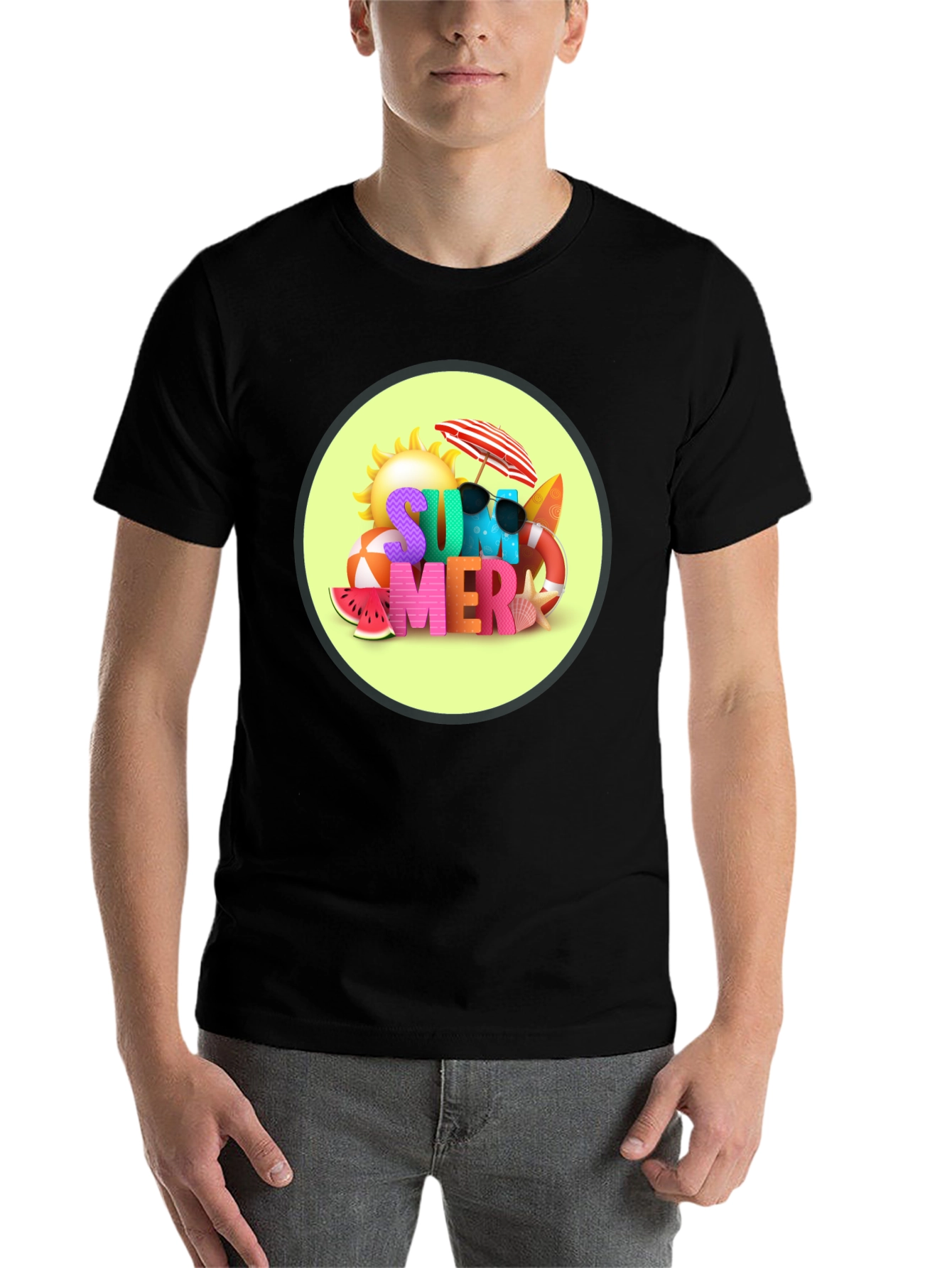 Black Summer Vibes Black T-Shirt view 7