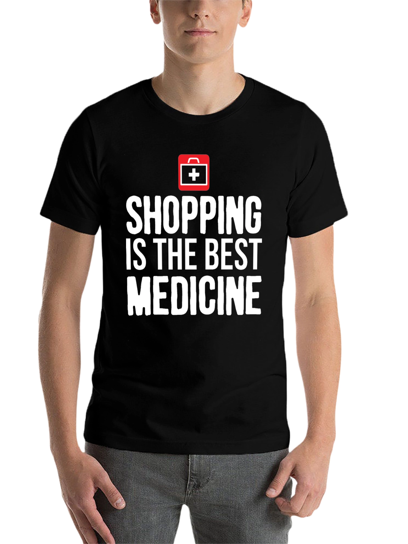 Black Shopping is the Best Medicine T-Shirt view 7