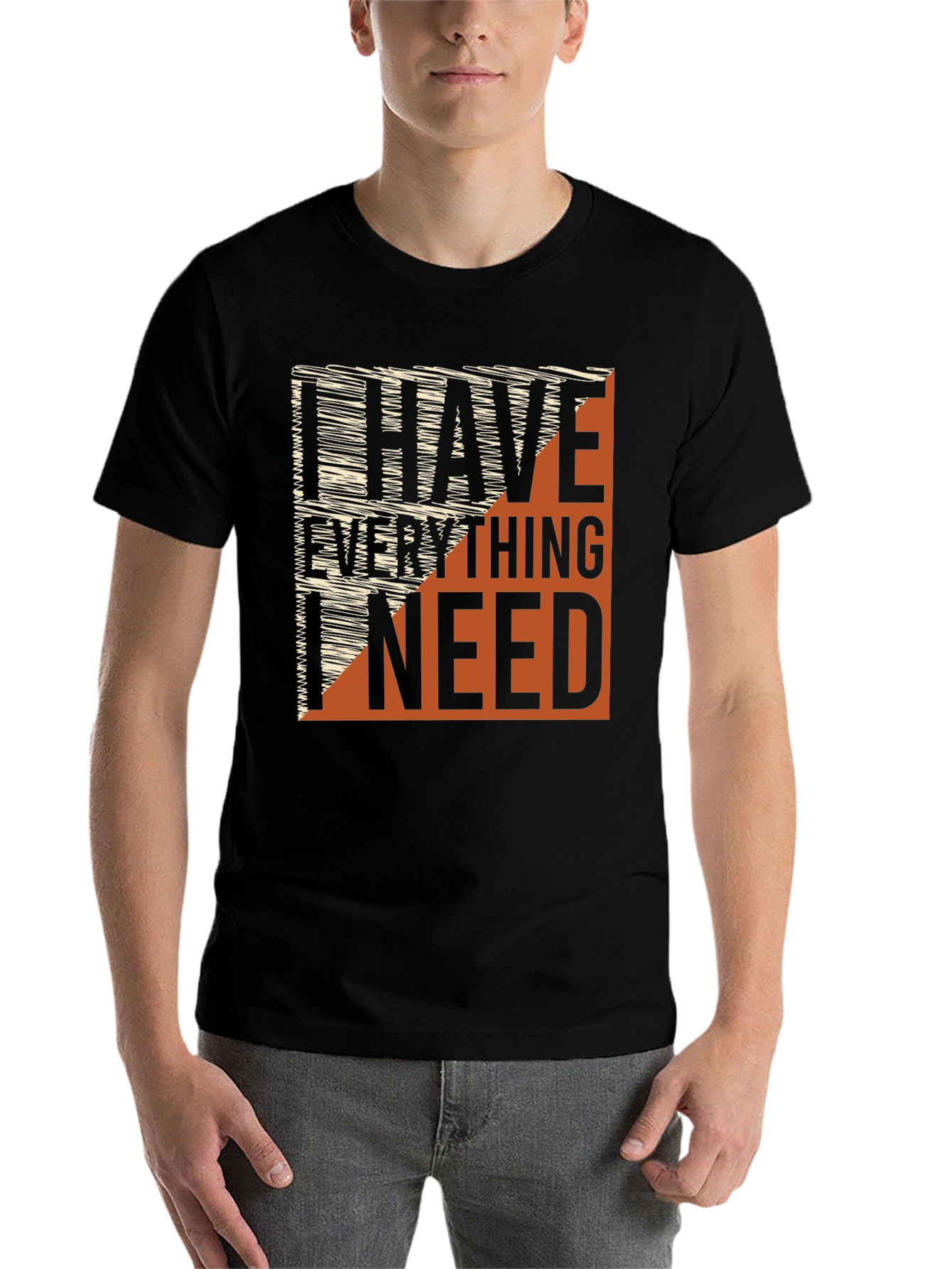 Black I Have Everything I Need Graphic Tee view 7