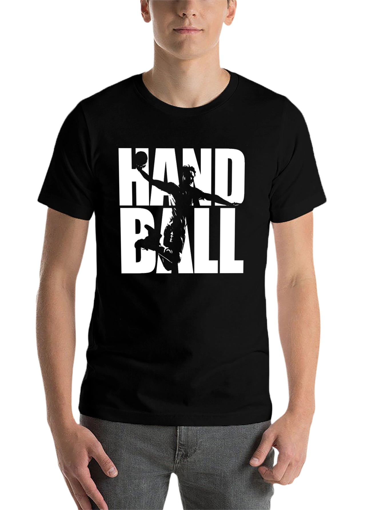 Black Handball Graphic T-Shirt - Black Cotton Tee view 7