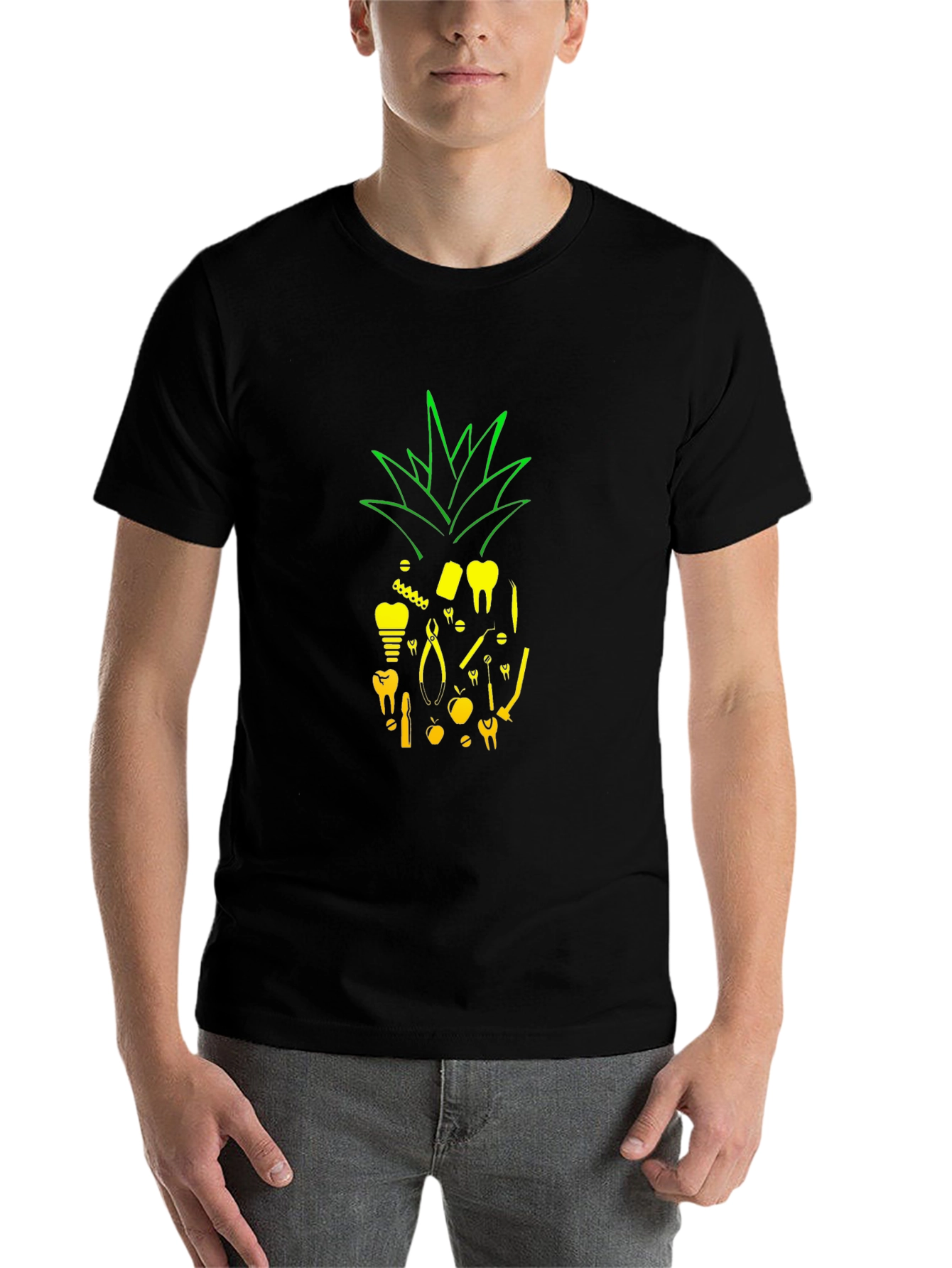 Black Dentist Pineapple T-Shirt view 7