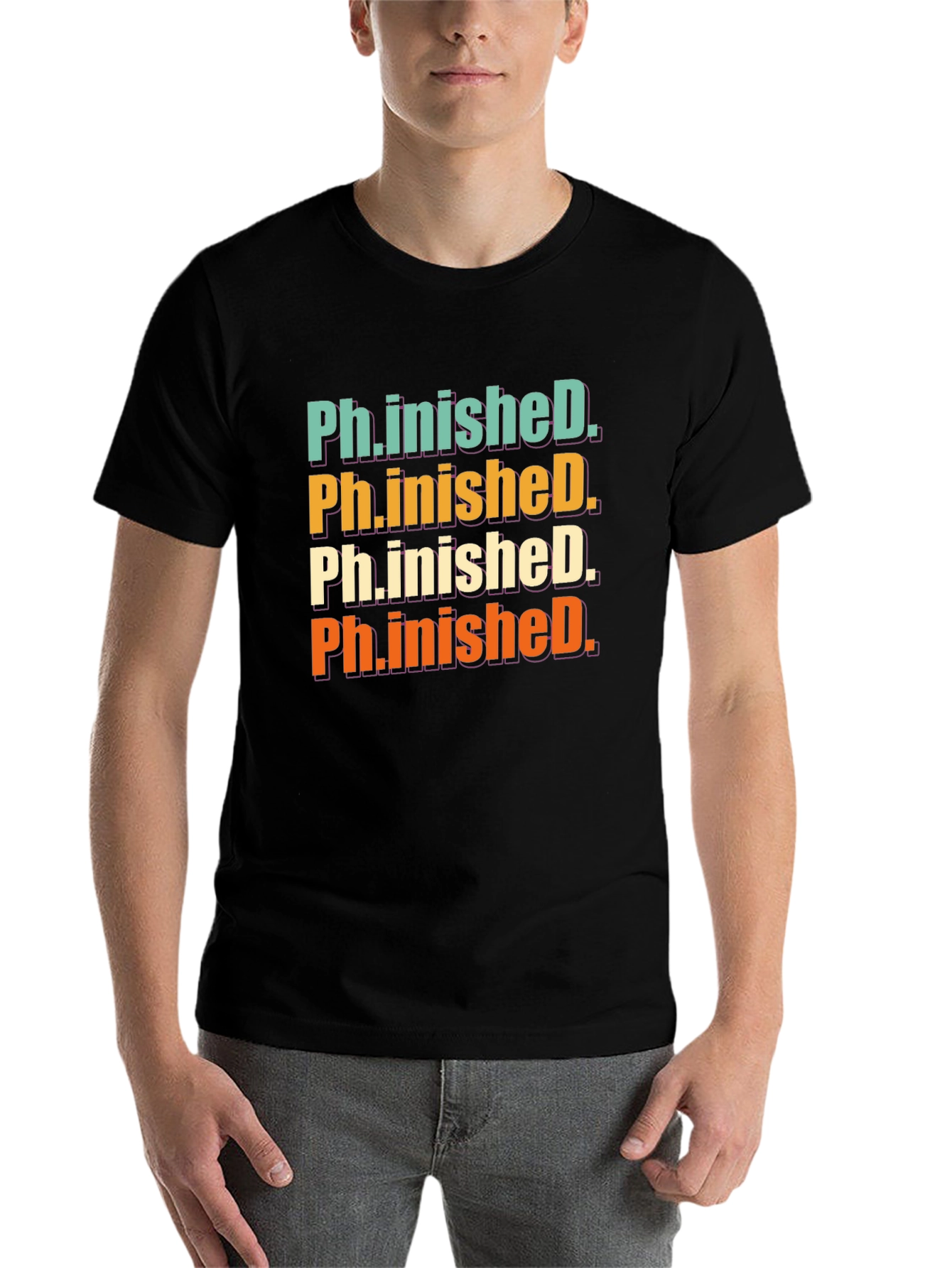 Black Ph.inished. Graphic T-Shirt - Graduation Gift view 7