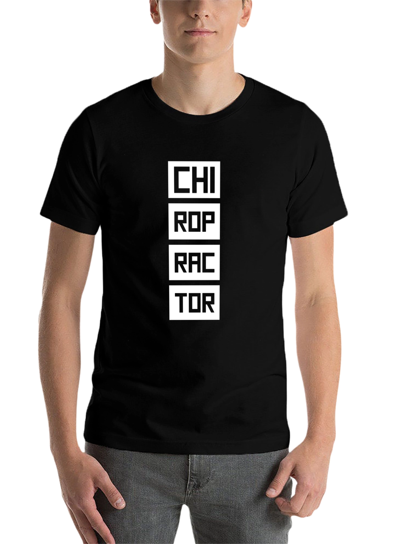 Black Chiropractor Graphic Tee - Black Cotton Blend T-Shirt view 7