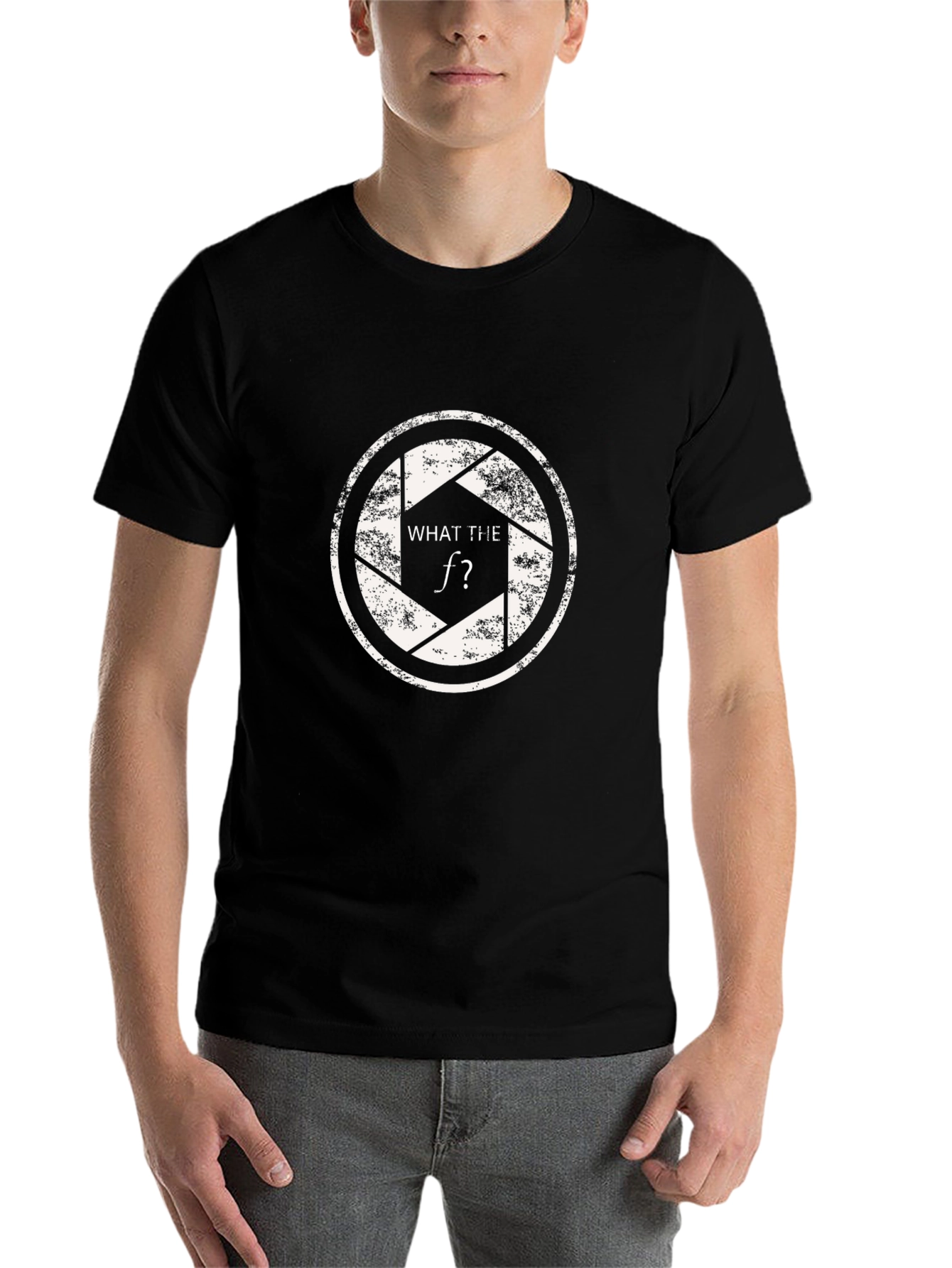 Black What The F Stop Aperture T-Shirt - Photography Humor view 7