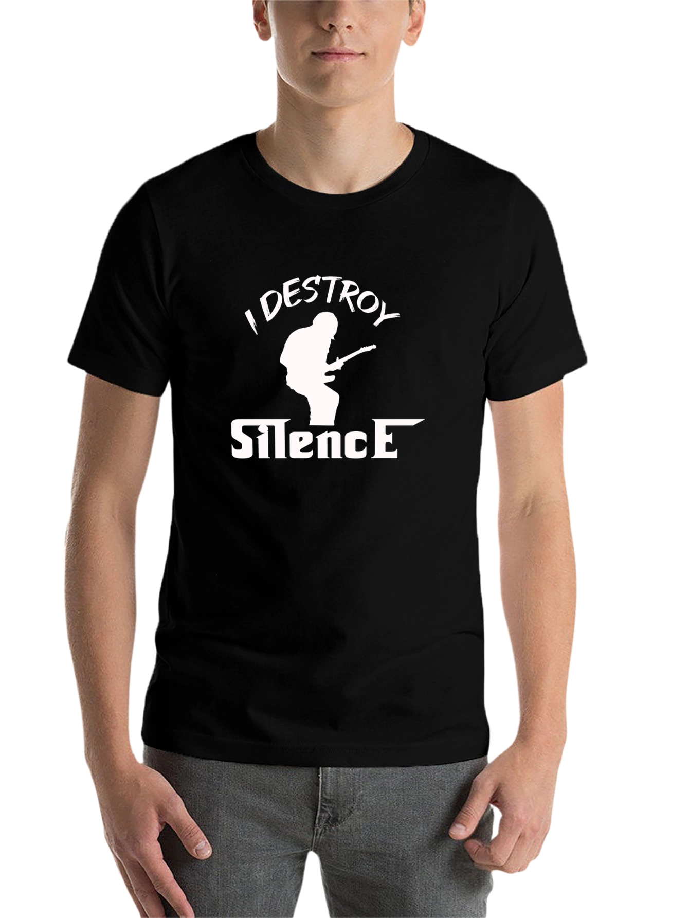 Black I Destroy Silence Black Graphic Tee view 7