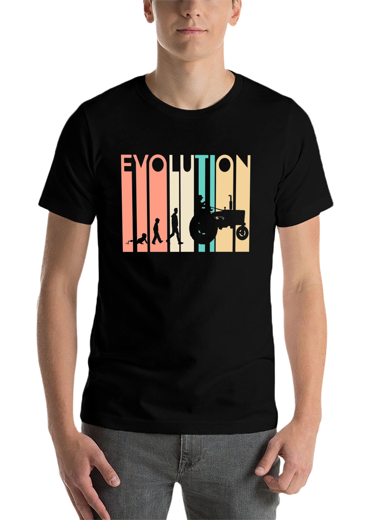 Black Evolution of Farming T-Shirt - Black Cotton Tee view 7
